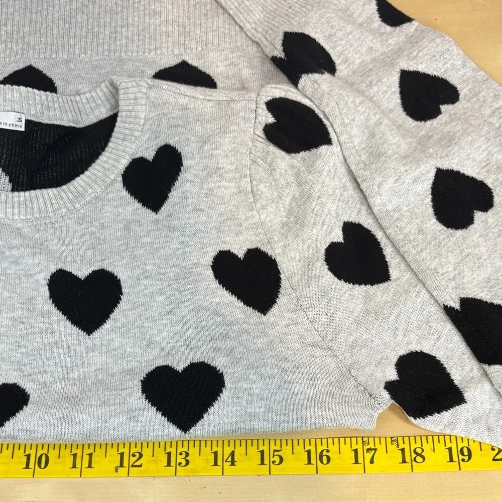 Kaily K Heart Print Knit Sweater | Playful Parisian Casual - Picture 8 of 10